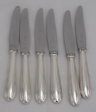 Christofle Printania, 6 couteaux à entremets, dessert, fromage, métal argenté.
