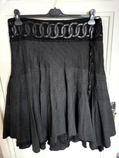 JUPE DOUBLEE CARREAUX BAS ASYMETRIQUE PATRICE BREAL T.44 A PLAT FAIT 47CMS COM9