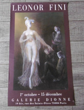 Rare Affiche 1992 exposition peinture Léonor Fini galerie Dionne Paris 78 x 46cm