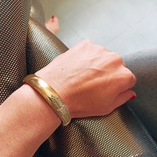 Bracelet Ancien Africain Laiton Ciselé Baoulé Côte d’Ivoire Vintage Années 50-70