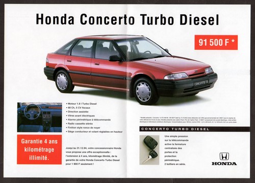 1995 honda concerto turbo - honda,
