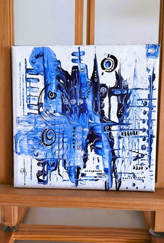 Tableau abstrait contemporain - tableau,