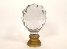 Boule d'escalier cristal taillé Baccarat facettes bronze doré XIXème siècle
