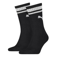 Puma Crew Heritage Stripe Sock (2 Pair) 9-11 Black/White 9-11 Black/White