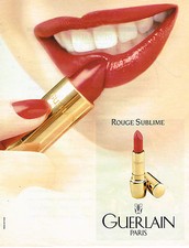 PUBLICITE ADVERTISING 045  1992   GUERLAIN cosmétiques rouges à lèvres SUBLIME