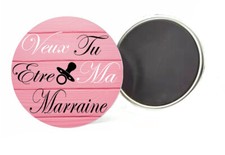 MAGNET badge VEUX TU ETRE MA