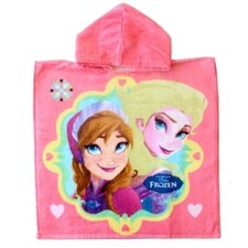 Poncho de bain rose à capuche