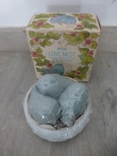 ancien coffret porte savon et 3 savons parfumés Avon decor oiseaux Love nest 40g