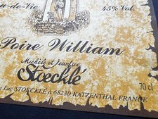 EAU-DE-VIE POIRE WILLIAM STOECKLÉ KATZENTHAL ALSACE ANCIENNE ÉTIQUETTE 1960