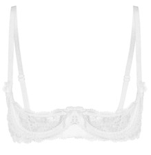 Soutien-gorge coquin dentelle blanche ouvert sexy redresse seins