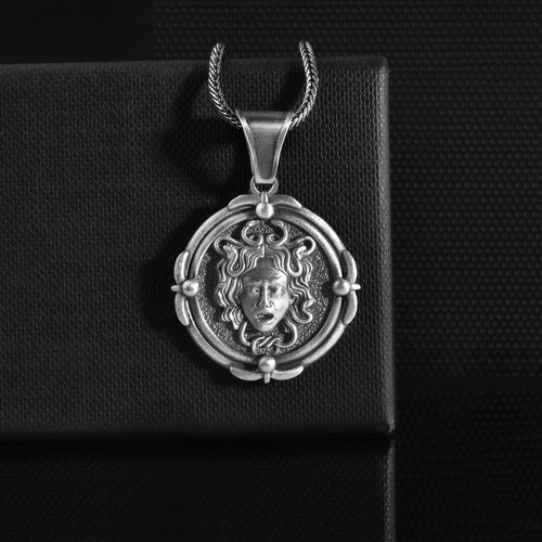Collier rond tête méduse - rond,