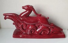 sculpture antilope verceram faience arg deco dlg charles lemanceau radegonde