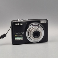Nikon Coolpix L25 10.0MP Digital Compact Camera Black 5x Zoom, SD Card, Case
