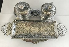 ENCRIER DOUBLE/ METAL ANGLAIS
