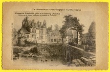 cpa Superbe Gravure Eau forte CHÂTEAU des RAVALLET de TOURLAVILLE (Manche)