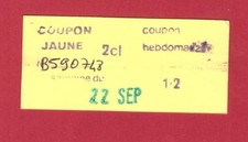 Ancien ticket de métro - Paris - 1986 - RATP/SNCF - Coupon Jaune - hebdomadaire
