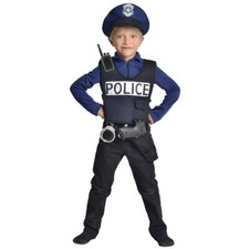 Cesar Déguisement Policier F592 noir Bleu 8/10 Ans Costume Enfant Policier Neuf