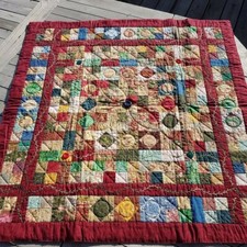 Plaid patchwork fait main 93x93