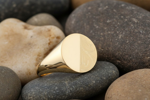 Bague chevalière ovale homme