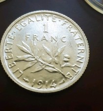 PIECE DE MONNAIE  1 FRANC SEMEUSE 1914 En SUP .
