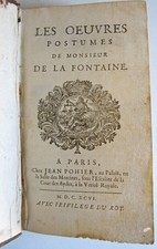 LES OEUVRES POSTUMES DE Mr DE LA FONTAINE, À Paris chez Jean Pohier. 1696.