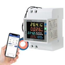 WiFi Compteur d'Énergie Monophasé, 6 en 1 Compteur Electrique Wattmetre Wifi L