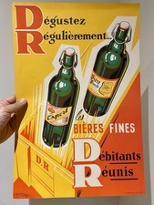 Ancienne Rare Affiche Plaque Carton Tôle Non Émaillée  Poster Bière Publicitaire