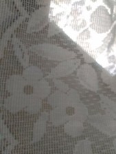 Antique Romantic White Floral Single Vintage Lace Curtain Panel - 50" W 88" L