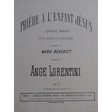 LORENTINI Ange Prière à l'Enfant Jésus Chant Piano ou Orgue