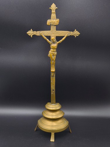 Ancien crucifix autel - crucifix, d'autel