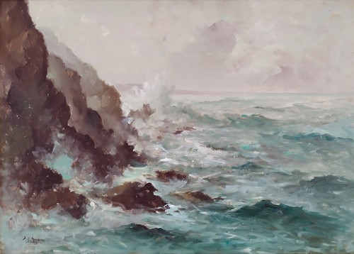 Vagues sur les - , paysage