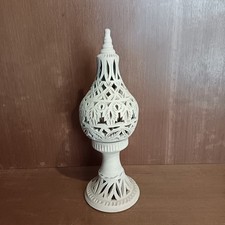 Grand Photophore En Terre Cuite, Lampe Pour Bougie, Style Tunisie, Maroc,38cm 