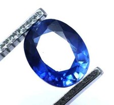 5.75 CT Coupe Ovale Saphir Naturel Bleu Certifié à Facettes Ample Gemme + Cadeau