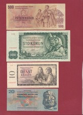 Tchécoslovaquie: Lot De 8 Billets. dans l 'état (77)