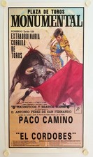 Affiche Corrida Plaza Toros Monumental BARCELONA - CAMINO / EL CORDOBES 53x97