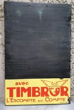 Plaque Émaillée Tableau/ardoise TIMBROR L'escompte qui compte BE Années 50 EAS