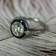 Bague vintage art déco halo