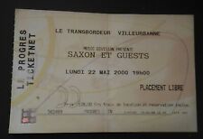 ticket billet used stub place concert SAXON 2000 Lyon FRANCE