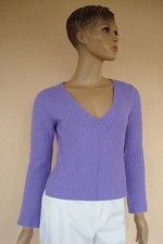 TOP PULL COEUR CROISE MANCHE LONGUE VIOLET T 38 /40 IMPECCABLE