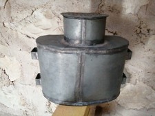 Pêche ancien vintage goujonnière métal seau vif zinc  fabrication artisanale 