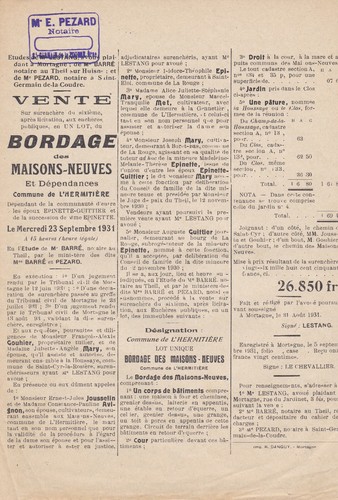 Hermitiere vente bordage - bordage, des