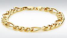 9ct Jaune or Creux Figaro Bracelet 19.1cm