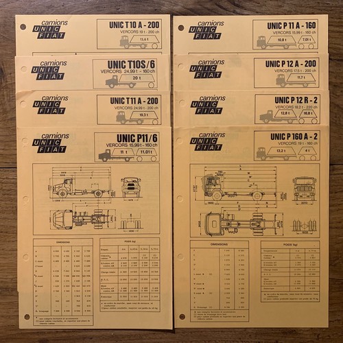Lot brochures fiches camions - lot, 8