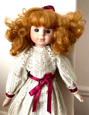 Magnifique POUPEE ancienne vintage Porcelaine '80 Rousse visage doux 41cm !
