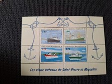 Bloc-feuillet de timbres Saint Pierre et Miquelon N°4 - vieux bateaux. V.Photos 