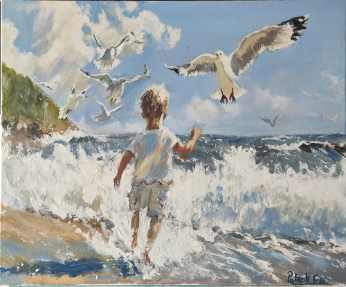 Petit garçon les mouettes - "petit,