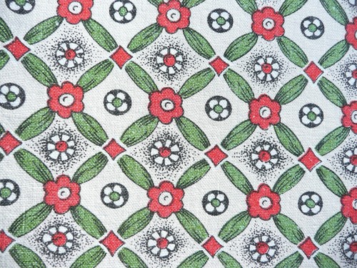 Tissu ancien vintage coton - tissu,