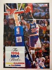 POSTER MAXI BASKET THE 1994 NBA FINALS PATRICK EWING HAKEEM OLAJUWON SHAWN KEMP