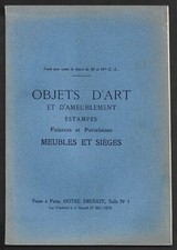 OBJETS D ART  MEUBLE ET SIEGES