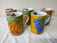 Lot de 5 Tasses à café Mugs en céramiques déco fruits